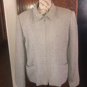 Grey wool zip up jacket